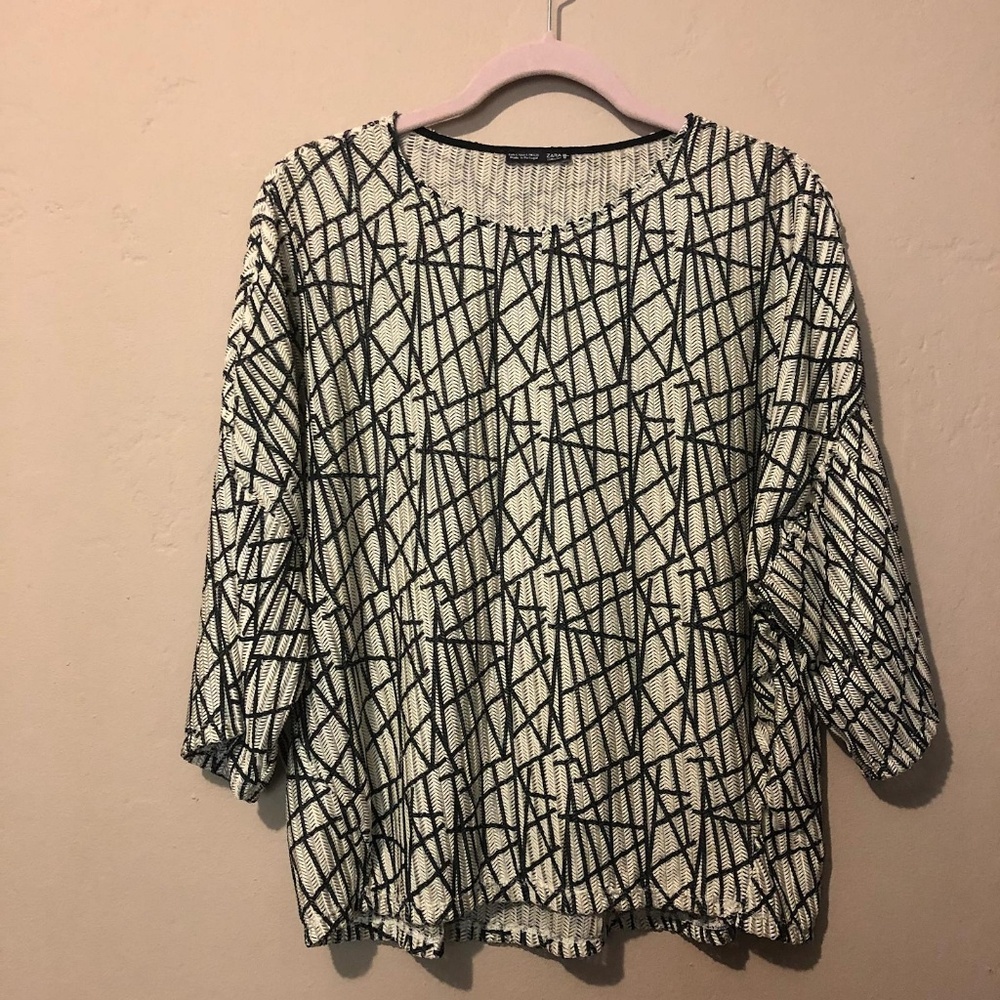 Zara w&b collection blouse